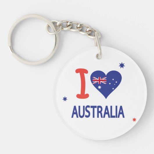 「I LOVE AUSTRALIA」オーストラリア・デー26 January キーホルダー (正面)