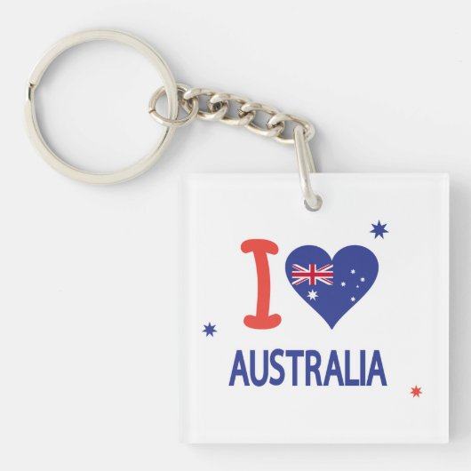 「I LOVE AUSTRALIA」オーストラリア・デー26 January キーホルダー (正面)
