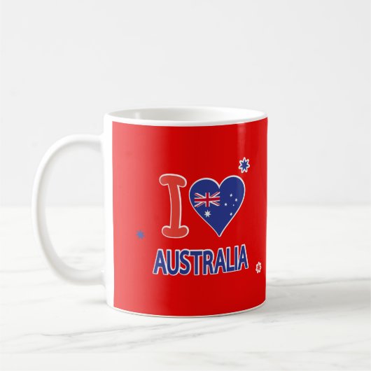 「I LOVE AUSTRALIA」オーストラリア・デー26 January コーヒーマグカップ (左)