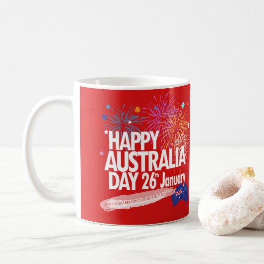 「I LOVE AUSTRALIA」オーストラリア・デー26 January コーヒーマグカップ (ドーナツ)