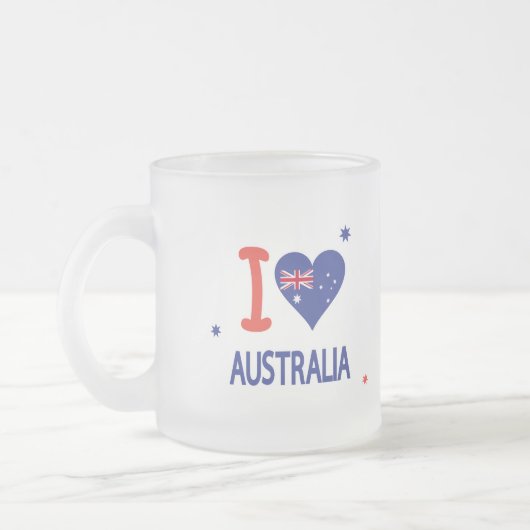 「I LOVE AUSTRALIA」オーストラリア・デー26 January フロストグラスマグカップ (左)