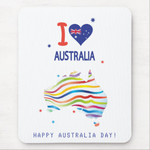 「I LOVE AUSTRALIA」オーストラリア・デー26 January マウスパッド