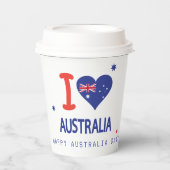 「I LOVE AUSTRALIA」オーストラリア・デー26 January 紙コップ (正面)