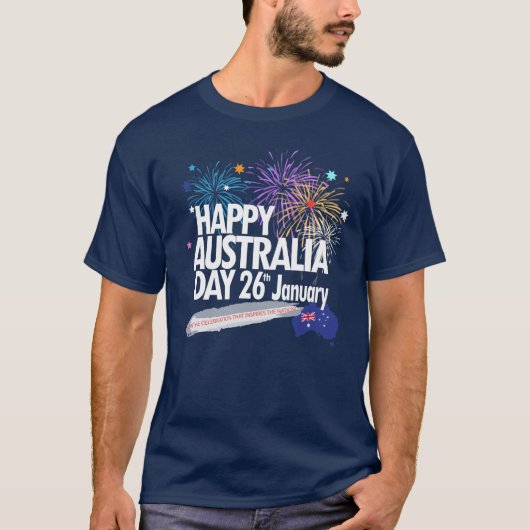 I LOVE AUSTRALIA Happy Australia 1月26日 Tシャツ (正面)