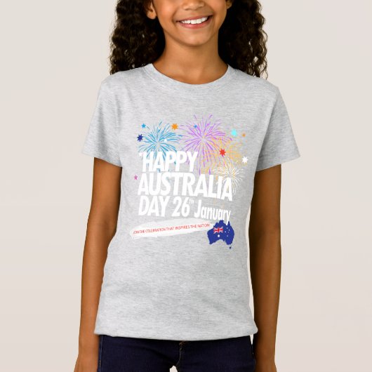 I LOVE AUSTRALIA Happy Australia 1月26日 Tシャツ (正面)