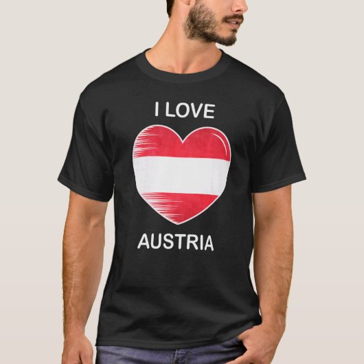 I Love Austria My Home My Countryハートオーストリア3 Tシャツ (正面)