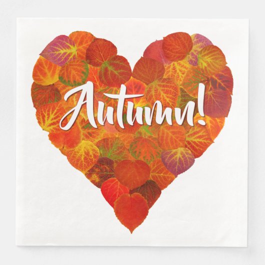 I Love Autumn, – 赤はっきりした《植物》アスペンリーフハート1 (正面)