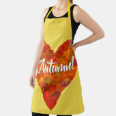 I Love Autumn, – 赤はっきりした《植物》アスペンリーフハート1 エプロン (インサイチュ)