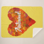 I Love Autumn, – 赤はっきりした《植物》アスペンリーフハート1 シェルパブランケット (正面(横))
