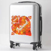 I Love Autumn, – 赤はっきりした《植物》アスペンリーフハート1 シール (スーツケース)