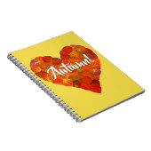 I Love Autumn, – 赤はっきりした《植物》アスペンリーフハート1 ノートブック (右側)