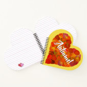 I Love Autumn, – 赤はっきりした《植物》アスペンリーフハート1 ノートブック (内部)