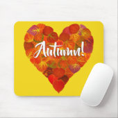I Love Autumn, – 赤はっきりした《植物》アスペンリーフハート1 マウスパッド (マウス)