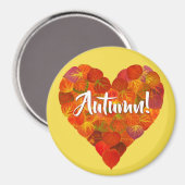 I Love Autumn, – 赤はっきりした《植物》アスペンリーフハート1 マグネット (正面/裏面)