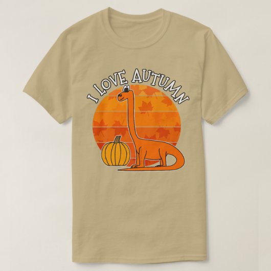 I Love Autumn Dinosaur, Love Deplodocus, Autumn 20 Tシャツ (デザイン正面)