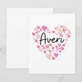 I love Averi -ハートfor Averi サンキューカード (正面/裏面)