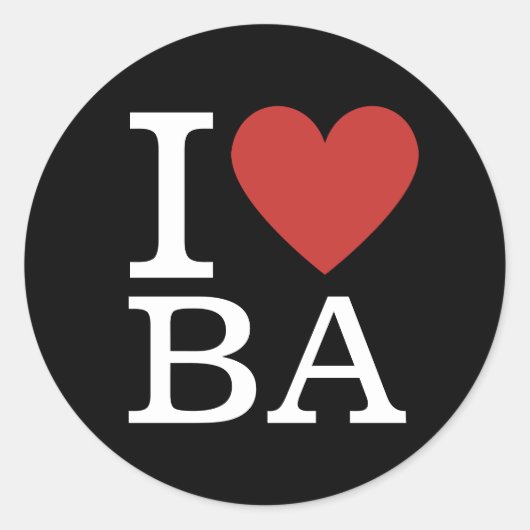 I ❤️ Love BA Business Analytics Staff CUSTOM ラウンドシール (正面)