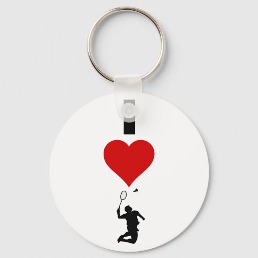 I Love Badminton (Vertical) キーホルダー (正面)