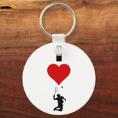 I Love Badminton (Vertical) キーホルダー (正面)