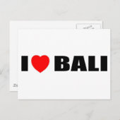 I Love Bali，インドネシア ポストカード (正面/裏面)