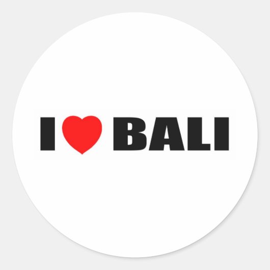I Love Bali，インドネシア ラウンドシール (正面)