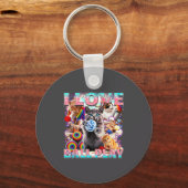 I Love Ball Play Cute Cats Roll Of Wool Kitty For  キーホルダー (正面)