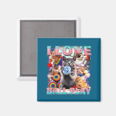 I Love Ball Play Cute Cats Roll Of Wool Kitty For  マグネット (正面/裏面)