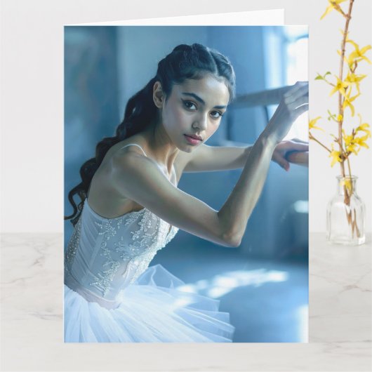 I LOVE BALLET - BALLET & DANCE カード (黄色い花)