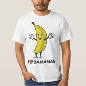 I Love Bananas Long Fruit Funny Banana  Tシャツ (正面)