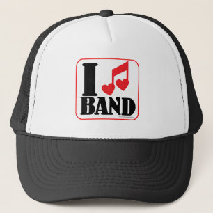 I Love Bandおもしろい音楽ロゴスローガンアート キャップ