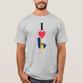 I Love Barbados Vertical Iハート国旗地図 Tシャツ (正面)