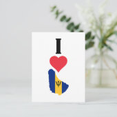 I Love Barbados Vertical I Heart Country Flag Map ポストカード (スタンド正面)