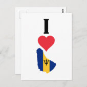 I Love Barbados Vertical I Heart Country Flag Map ポストカード (正面/裏面)