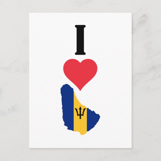 I Love Barbados Vertical I Heart Country Flag Map ポストカード (正面)