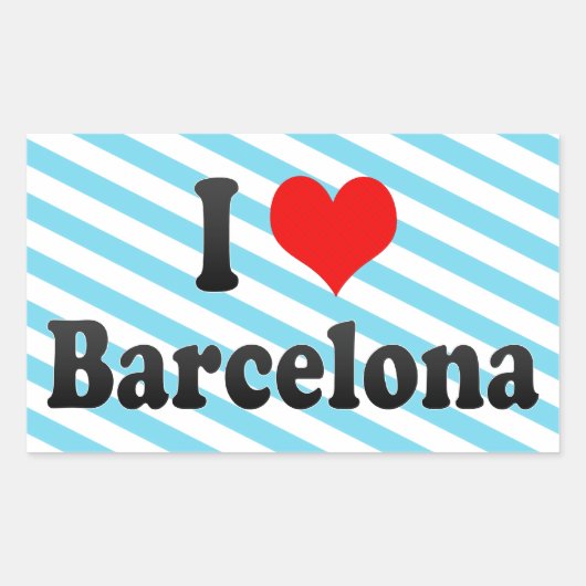 I Love Barcelona,スペイン 長方形シール (正面)
