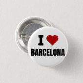 I love Barcelona - I heart Barcelona Spain 缶バッジ (正面&裏面)