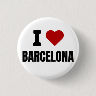 I love Barcelona - I heart Barcelona Spain 缶バッジ