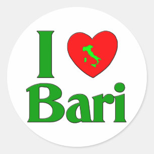 I Love Bari Italy ラウンドシール