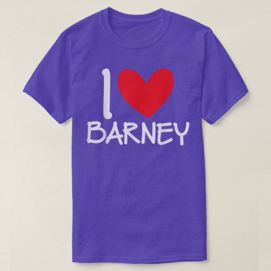 I Love Barney NameハートパーソナライズされたメンズBFF Tシャツ (デザイン正面)