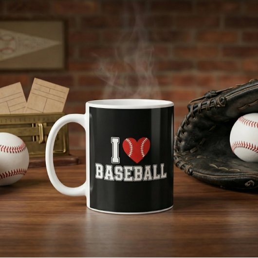 I Love Baseball コーヒーマグカップ
