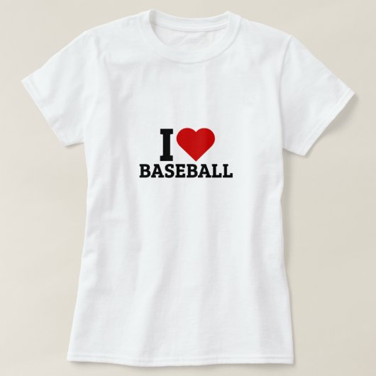 I Love Baseball - Baseball Love Tシャツ (デザイン正面)