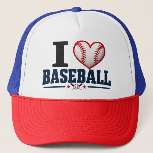 I Love Baseball Cap | Baseball Fan Game Day Hat キャップ (正面)