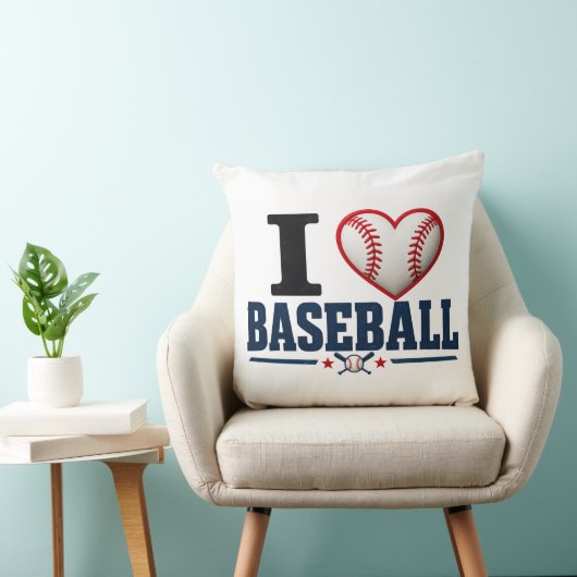I Love Baseball Personalized Baseball Room Decor D クッション (椅子)