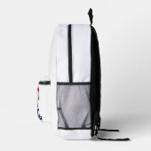 I Love Baseball Player & Baseball Fan Design プリントバックパック (右)