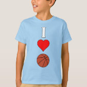 I Love/Basketball Boysバスケットボールプレーヤー Tシャツ (正面)