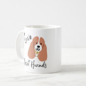 I Love Basset Hounds コーヒーマグカップ (正面左)