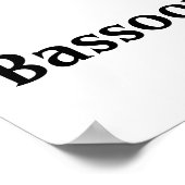 I Love Bassoon赤いハートof Music Notes ポスター (角)