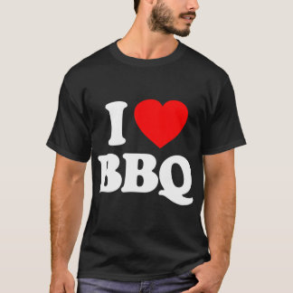 I Love BBQハート おもしろい Tシャツ