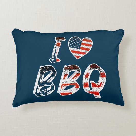 I Love BBQ, American Patriotic アクセントクッション (正面)
