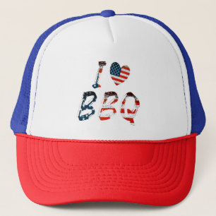 I Love BBQ, American Patriotic キャップ